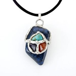 Aquarius Astrological Sign Birthday Pendant Natural Gemstone Handmade Necklace